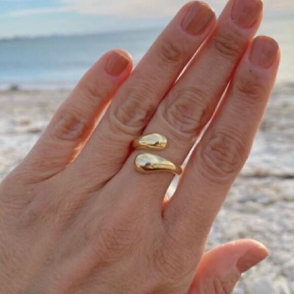 18k Gold Wrap Ring 925 stamped - Picture 3 of 9